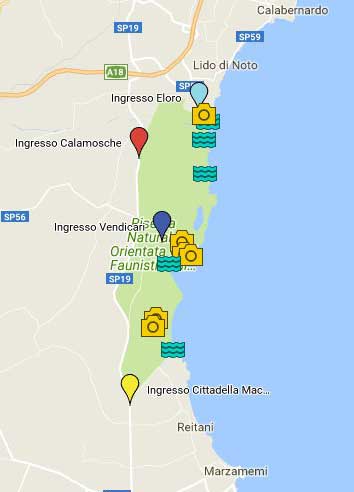 mappa riserva vendicari siracusa